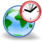Clock over a larger globe